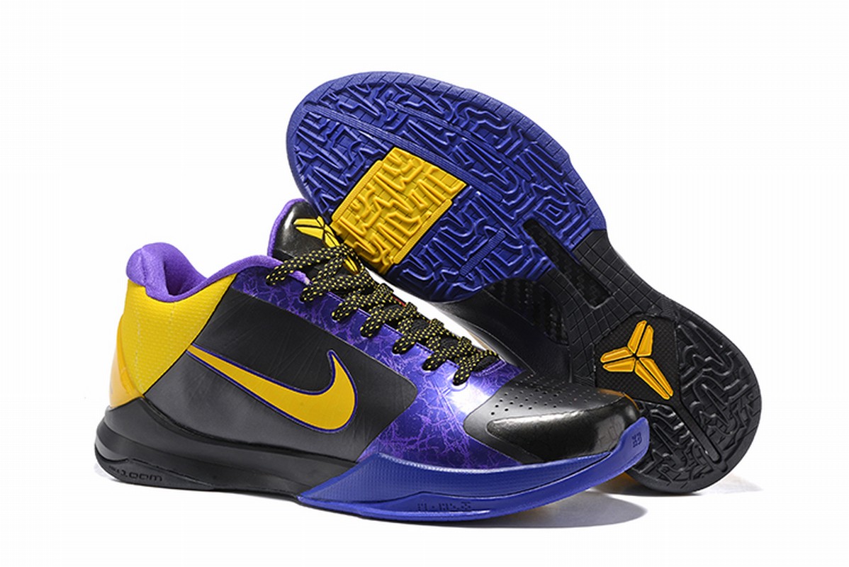 Nike Kobe 5 Men Shoes Black Purple Yellow